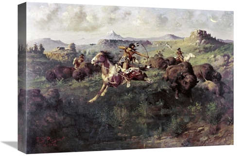 Global Gallery GCS-279330-22-142 22 in. Buffalo Hunt Art Print - Edgar