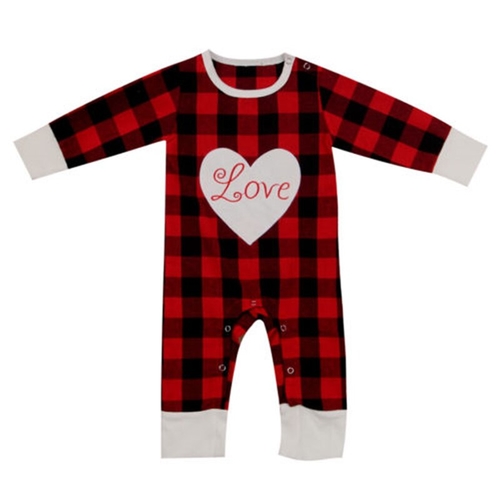 Love Newborn Toddler Baby Boys Girls Plaid Long