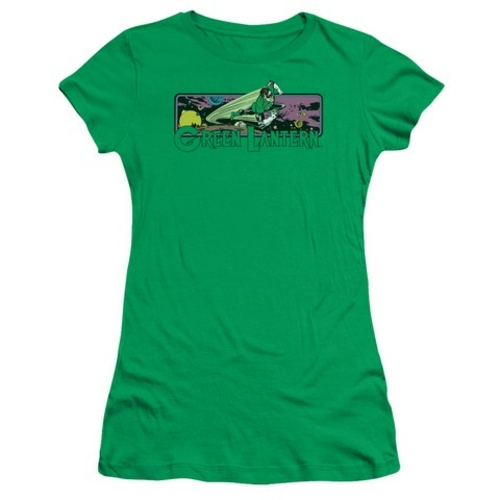 Dc-Green Lantern Cosmos - Short Sleeve Junior Sheer Tee - Kelly Green&