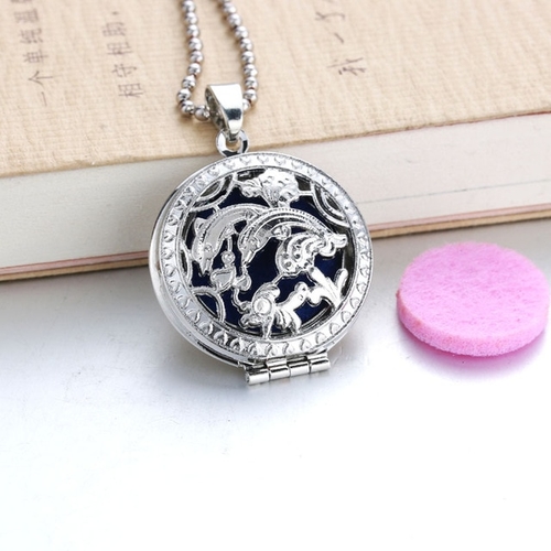Dolphin Aroma Diffuser Necklace Open Lockets