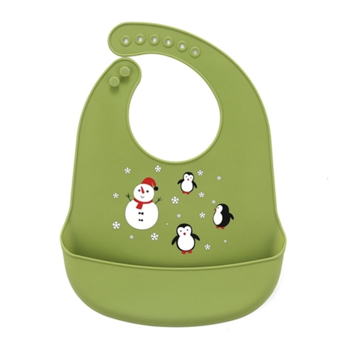 Christmas Baby Bibs Waterproof Silicone Feeding