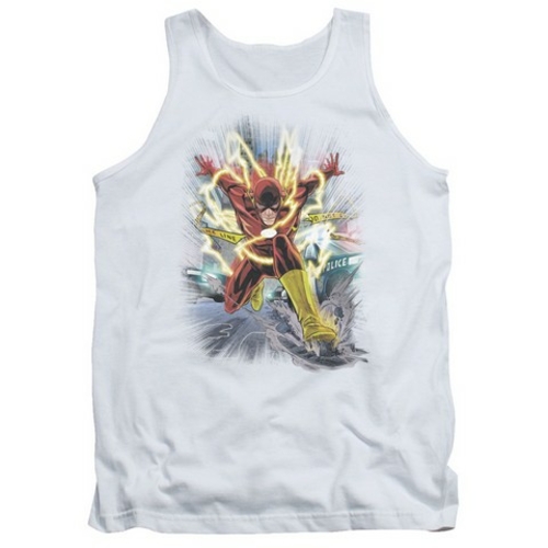 Trevco Jla-Brightest Day Flash Adult Tank Top, White - Large