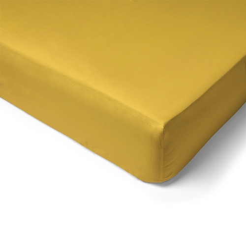 Fitted sheet Percale cap 30cm 120x190 curry