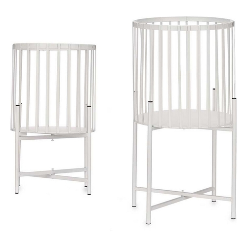 Set of planters 2 Pieces Bars Metal White