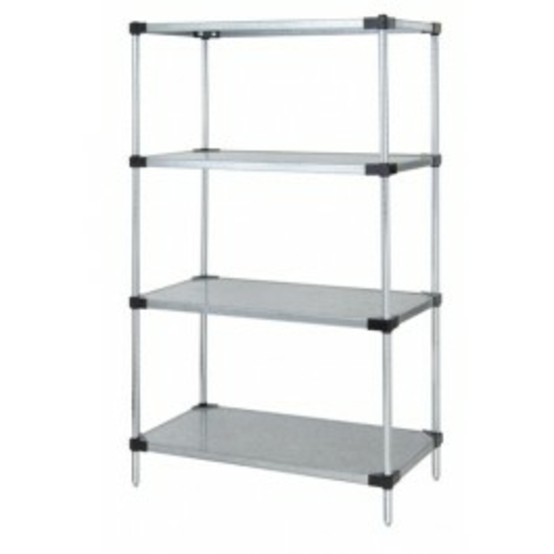 Galvanized Steel Solid 4 Shelf Unit - 24 x 36 x 86 in.
