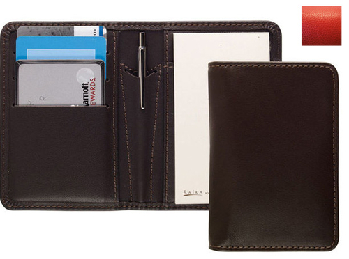 Raika RO 128 RED Card Note Case with Pen - Red