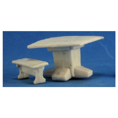 Reaper REM77319 Bones Table & Benches Miniature Figures