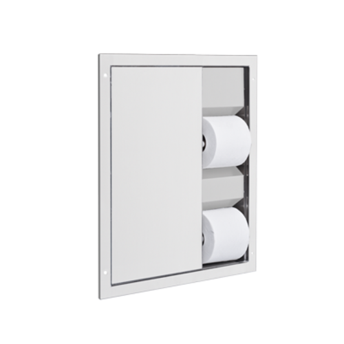 AJW U865AH Dual Stall Toilet Tissue Dispenser With Grab Bar Mounting -