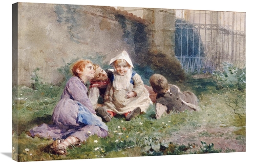 Global Gallery GCS-267197-36-142 36 in. Children in a Garden Art Print