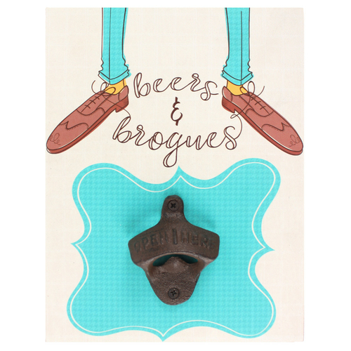 Beers & Brogues Bottle Opener Plaque
