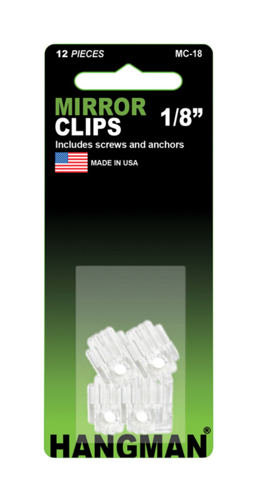 Hangman Products 5911318 12 Piece Hanger Mirror Holder Clip  Unframed 