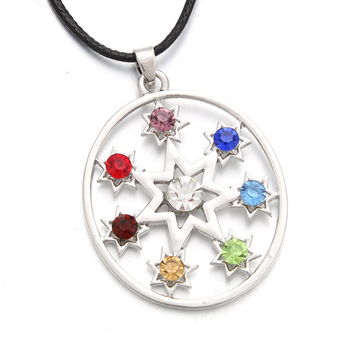 Flower Star 7 Chakras Reiki Pendants Necklace