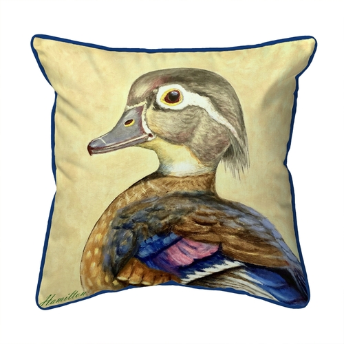 Betsy Drake HJ1201 18 x 18 in. Mrs. Wood Duck Indoor & Outdoor Pillow 