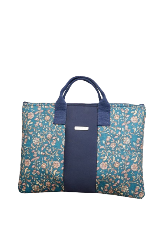 Premium Leatherette, Processed Jute & Soft EVA Material Floral Laptop