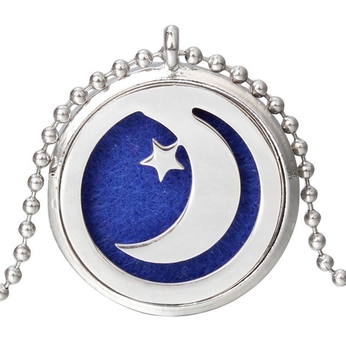 Aroma Diffuser Necklace Star Moon Designs Open