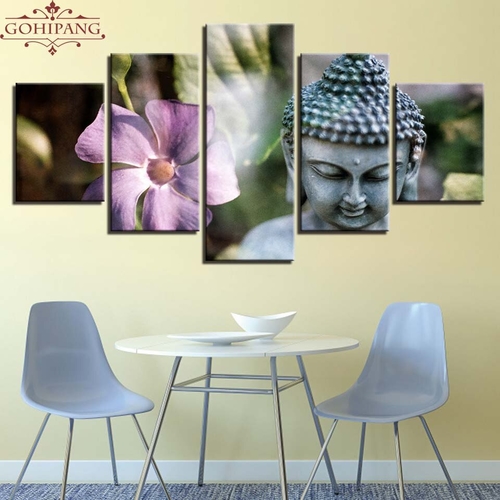 Embelsih 5 Pieces Stone Buddha Statue And