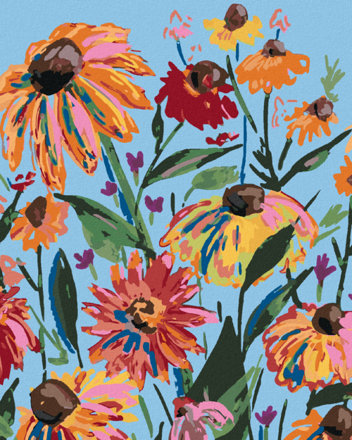 Paint by Numbers - ORANGE FLOWERS AND SKY (ALEXANDRIA GILBERT)