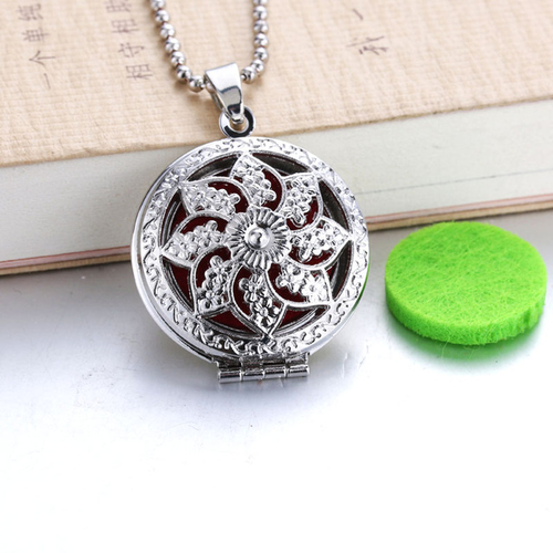Flowers Aroma Diffuser Necklace Open Lockets