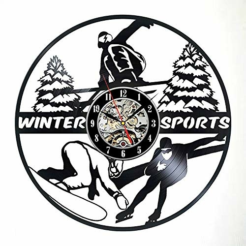 WINTER SPORTS VINYL RECORD WALL CLOCK UNIQUE GIFT