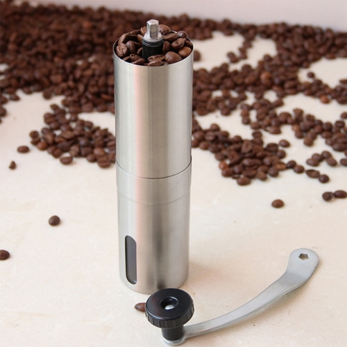 Silver Coffee Grinder Mini Stainless Steel Hand