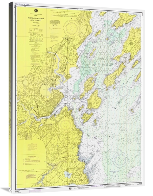 Global Gallery GCS-450527-40-142 40 in. Nautical Chart - Portland Harb