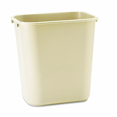 Rcp 295600BG Soft Molded Plastic Wastebasket  Rectangular  7 gal  Beig