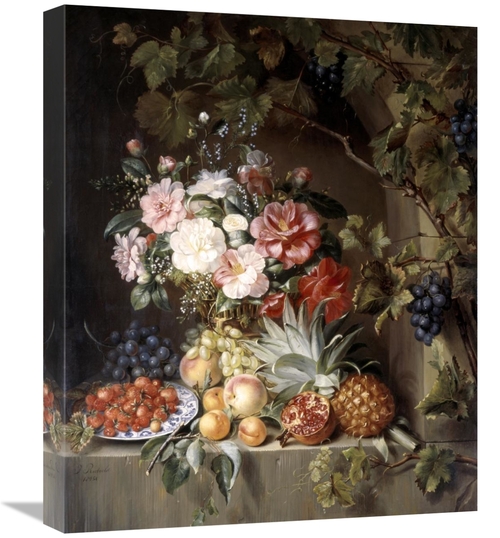 Global Gallery GCS-279720-22-142 22 in. Still Life with a Basket of Fl