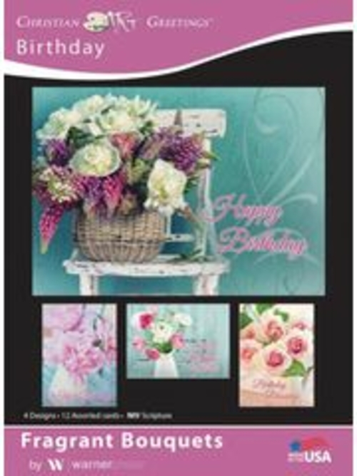 Warner Press 165802 Fragrant Bouquets Assorted Birthday NIV Boxed Card