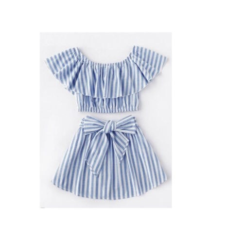 Newborn Kid Baby Girls Outfits Clothes Striped