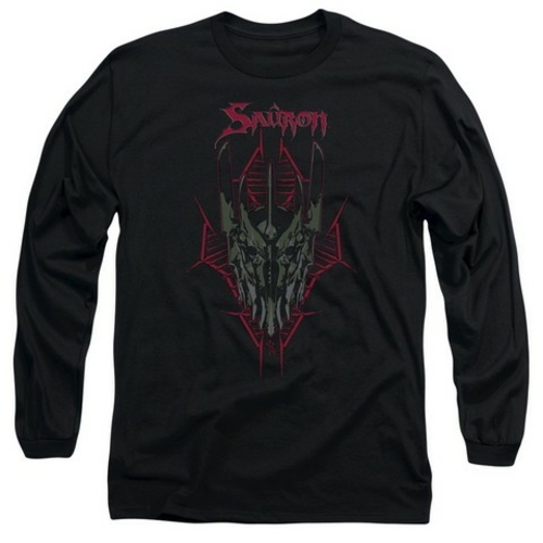 Trevco Hobbit-Evils Helm Long Sleeve Adult 18-1 Tee- Black - Large