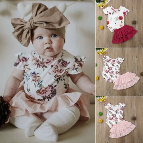 USA Newborn Kid Baby Girl Floral Clothes Jumpsuit