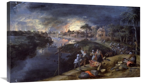 Global Gallery GCS-278790-36-142 36 in. Scene of War & Fire Art Print 