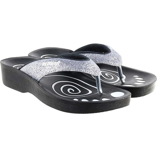 Casual Women's Thong Flip-Flops (Size-UK-7) (Color-SILVER)