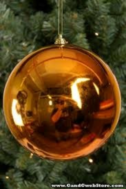 Winterland WL-ORN-BLKS-80-CO-UV 80 mm Shiny Copper Ball Ornament with 