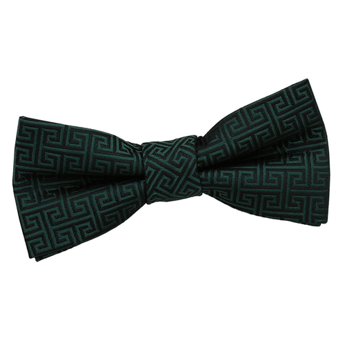 Greek Key Pre-Tied Bow Tie - Boys - Dark Green