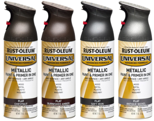 Rust-Oleum 271474 12 oz Universal Flat Metallic Antique Nickel Spray P