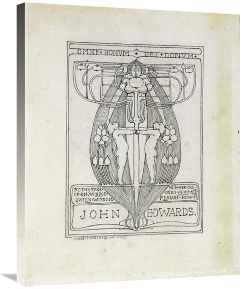 Global Gallery GCS-266810-30-142 30 in. Design for a Bookplate, 18