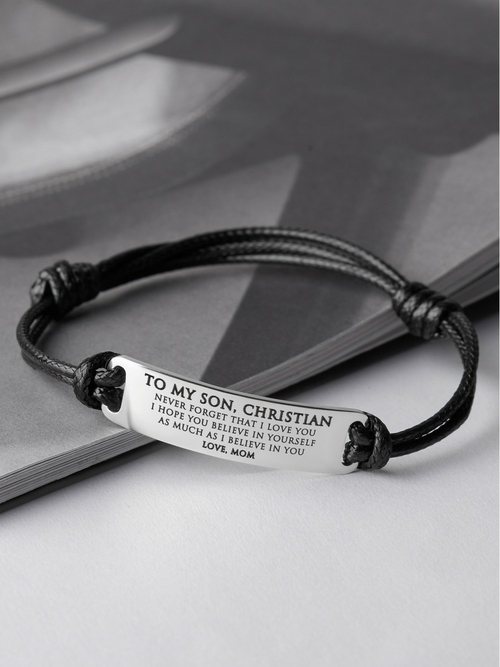 Personalized Bracelet For Son, Graduation Gift from Mom, To My Son 