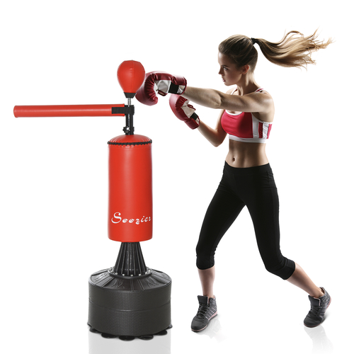 Soozier Freestanding Boxing Punch Bag Stand with Rotating Flexible Arm