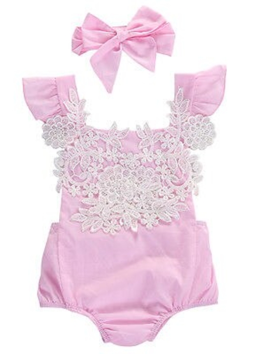 Newborn Baby Girl Floral Crochet One piece