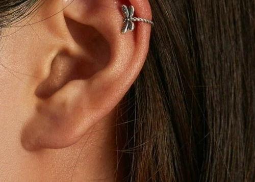 Sterling Silver Dragonfly Ear Cuff