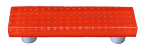 Hot Knobs HK1202-PB Bubbles Orange Rectangle Glass Cabinet Pull - Blac