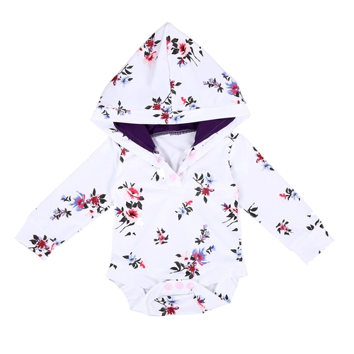 Newborn Toddler Long Sleeve Floral Hoodie Infant