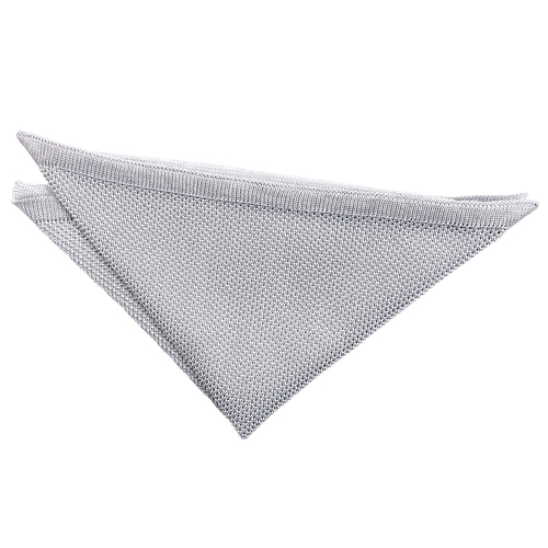 Plain Knitted Handkerchief - Silver