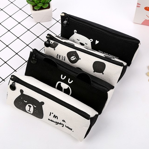 Cute Bear Pencil Case Pencil Bag Stationery Canvas