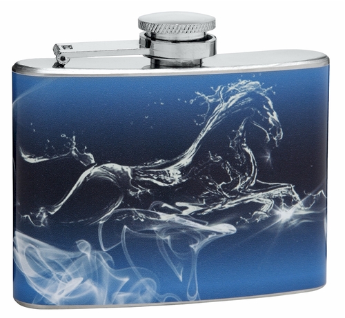 4oz Ghost Horse Hip Flask