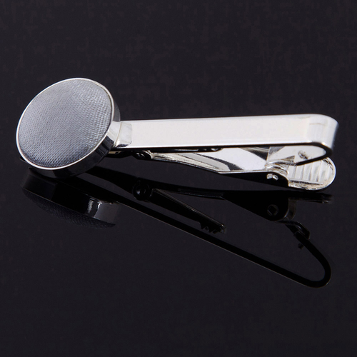 Plain Satin Tie Clip - Silver