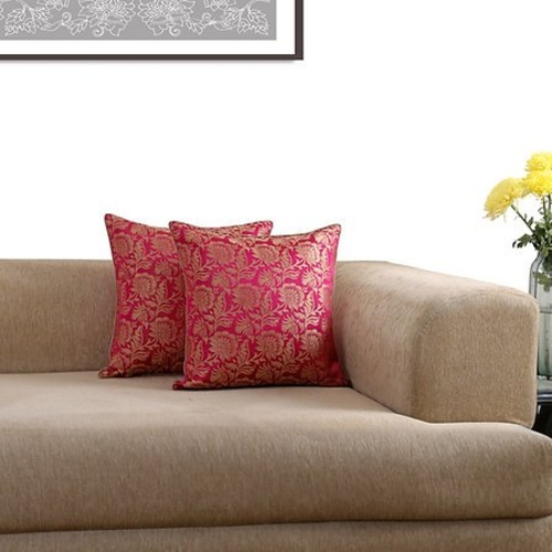 Fuschia Jacquard cushion cover 16"x16"