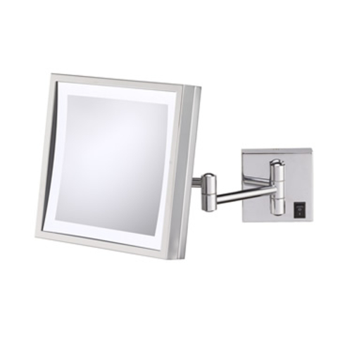 Aptations 913-55-43 Single-Sided LED Square Wall Mirror - Rechargeable