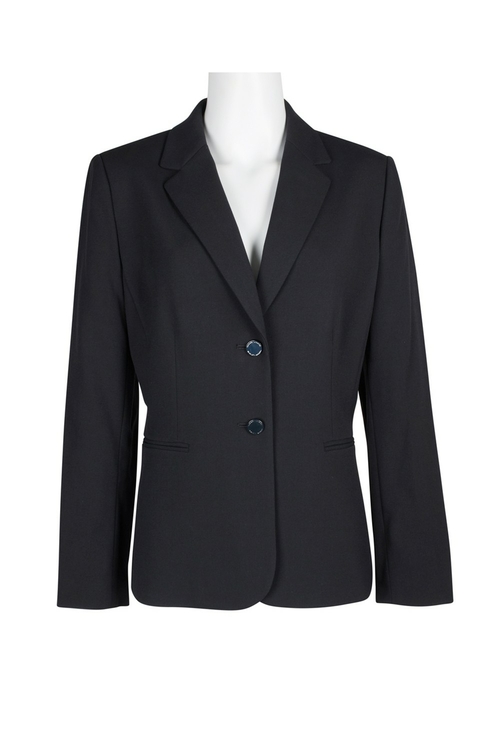 Tahari ASL Notched Collar 2 Button Long Sleeve Jacket